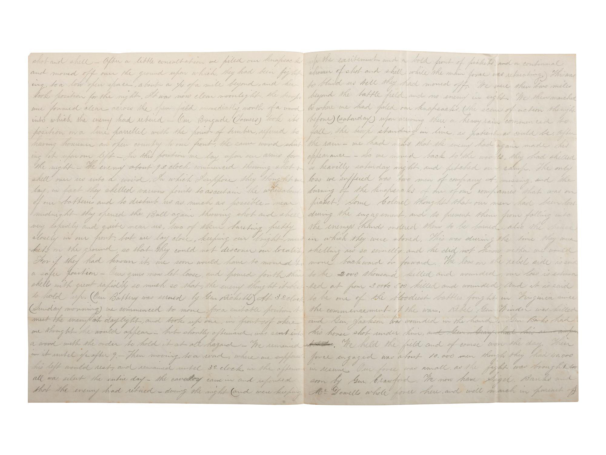 [CIVIL WAR]. Archive related to Albert Campbell Johnston and Nathaniel Dillhorn, 90th Pennsylvania Volunteers, incl. letter detailing the Battle of Cedar Mountain.