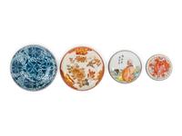 Three Chinese and One Japanese Porcelain Seal Paste Boxes