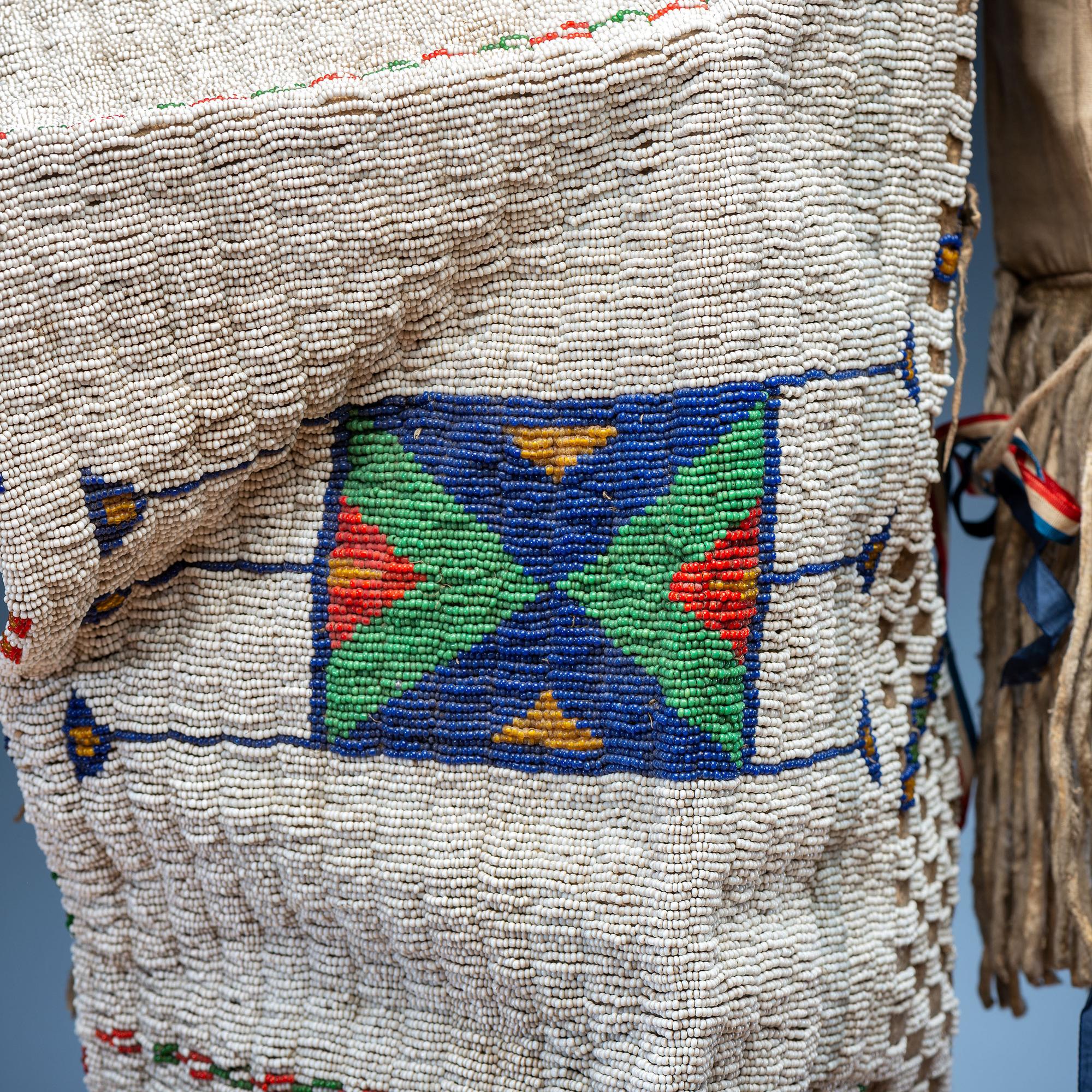 Sioux Child's Beaded Hide Cradle