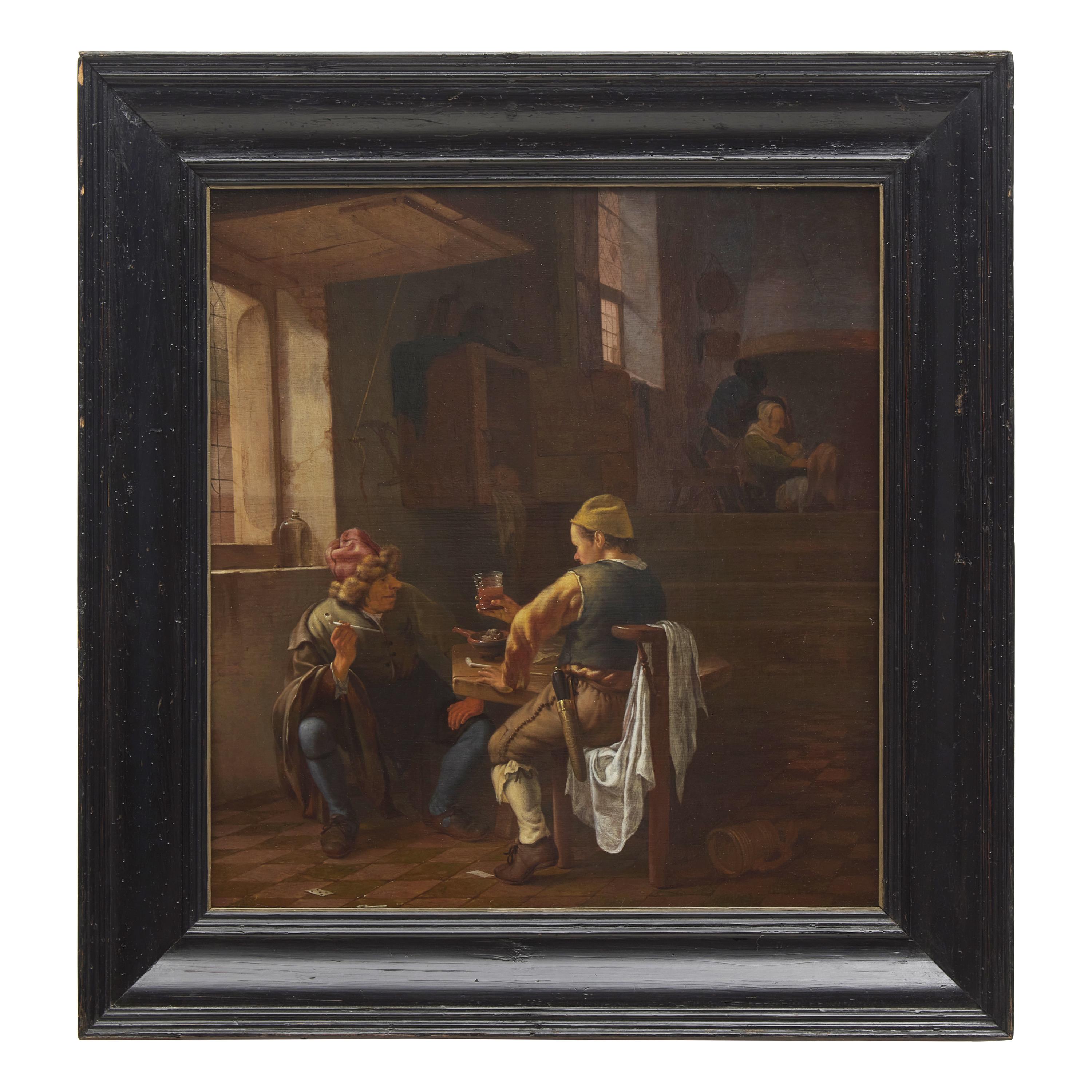 Johannes Natus (Dutch, active 1658-1662) — A Tavern Scene with Peasants Smoking and Drinking , 1661