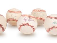 A Group of Nine Hall of Fame Pitcher Signed Autograph Baseballs (Beckett Authentication Services BAS Certified),