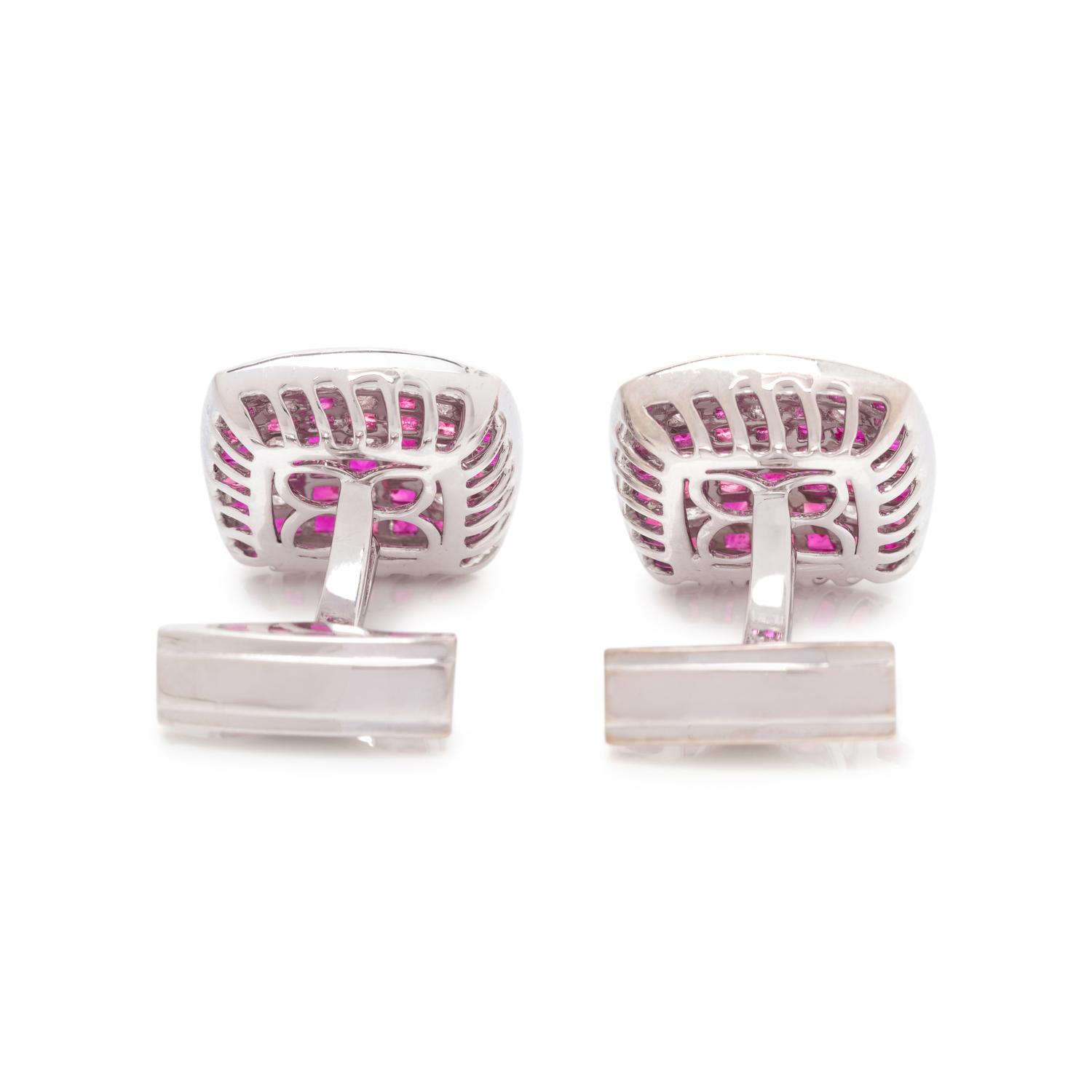 RUBY AND DIAMOND CUFFLINKS