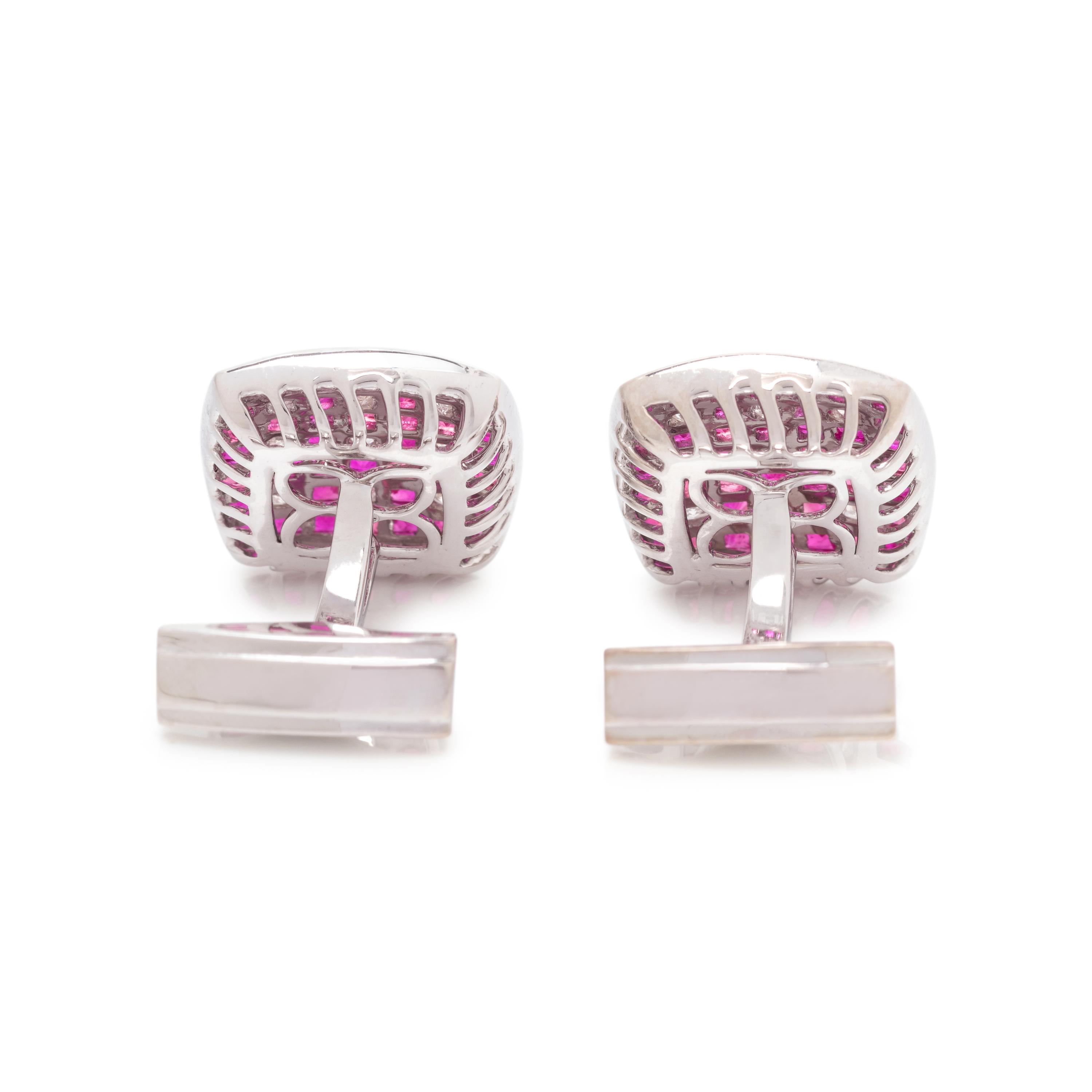 RUBY AND DIAMOND CUFFLINKS