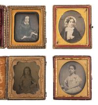 [EARLY PHOTOGRAPHY]. 19 cased images of females with props and/or noteworthy accessories.
