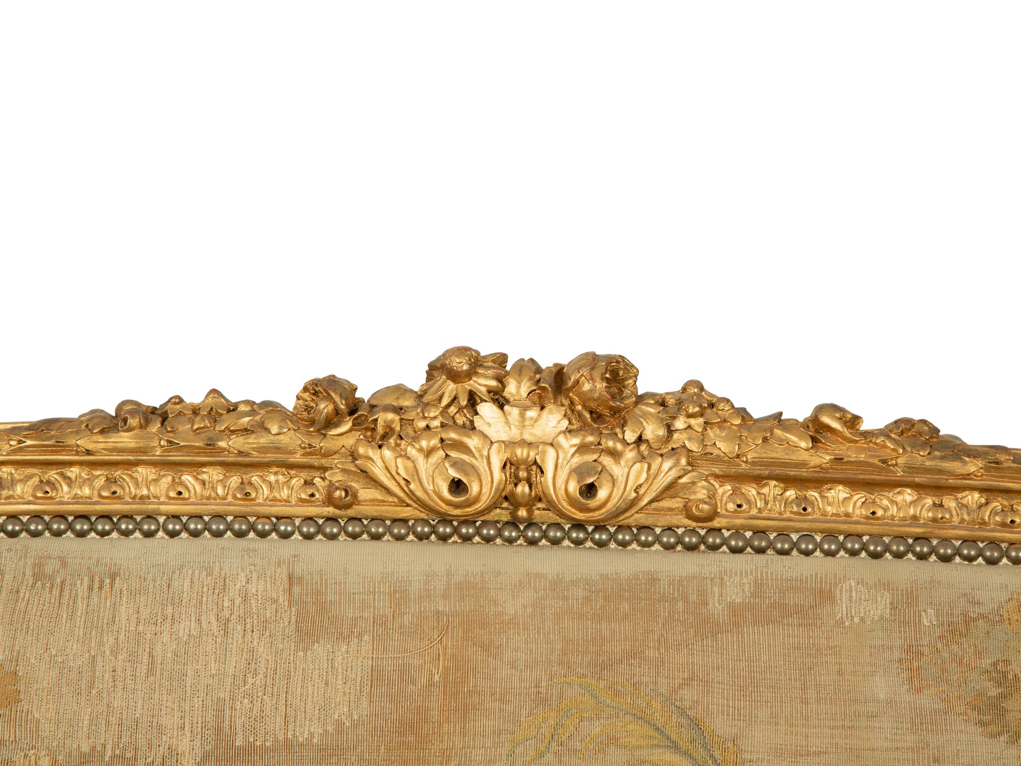 A Louis XVI Style Giltwood Settee with Tapestry Upholstery — 19TH CENTURY