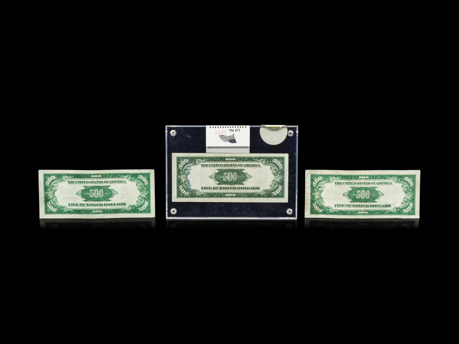 Three $500 Federal Reserve Notes