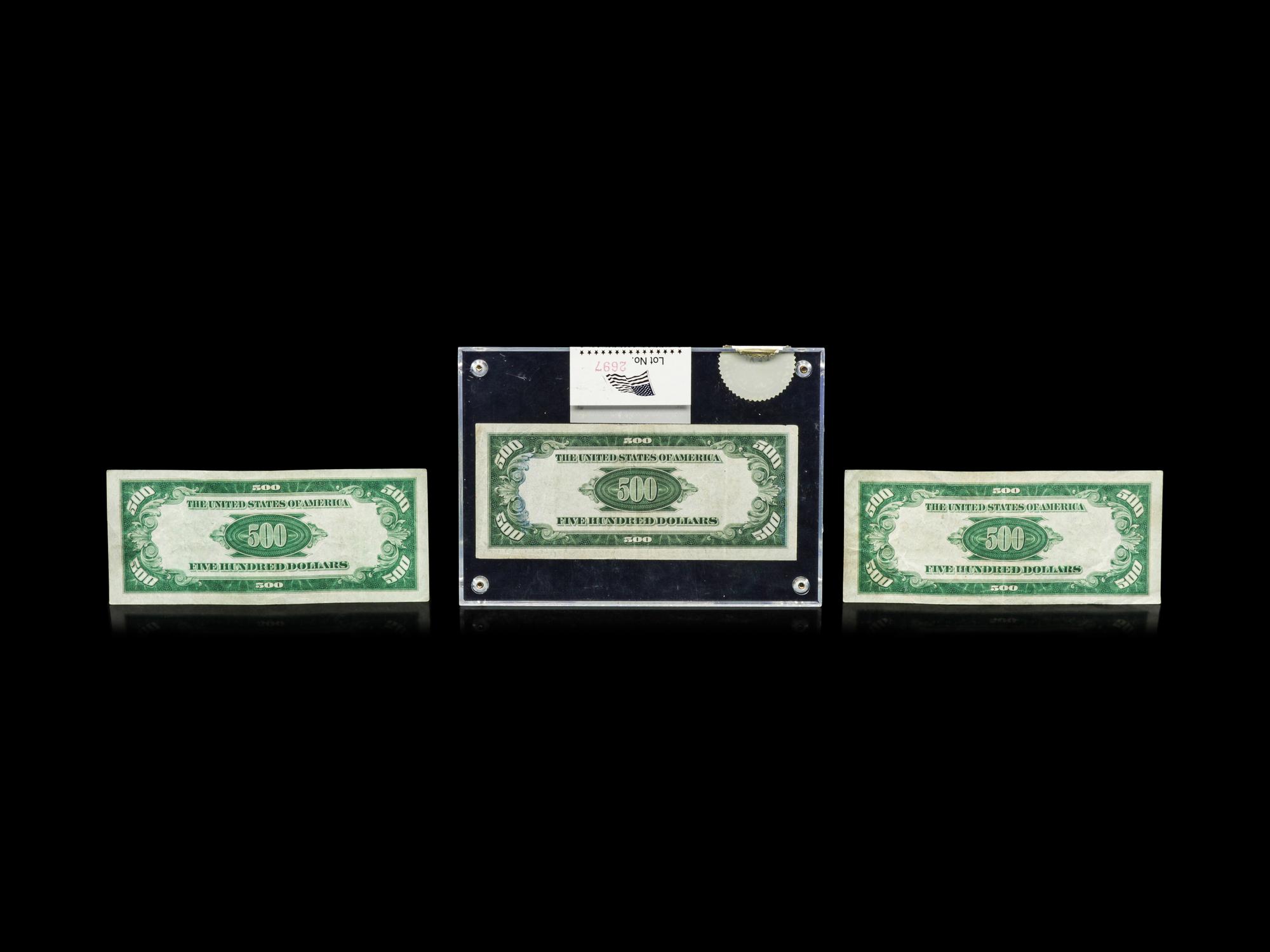 Three $500 Federal Reserve Notes