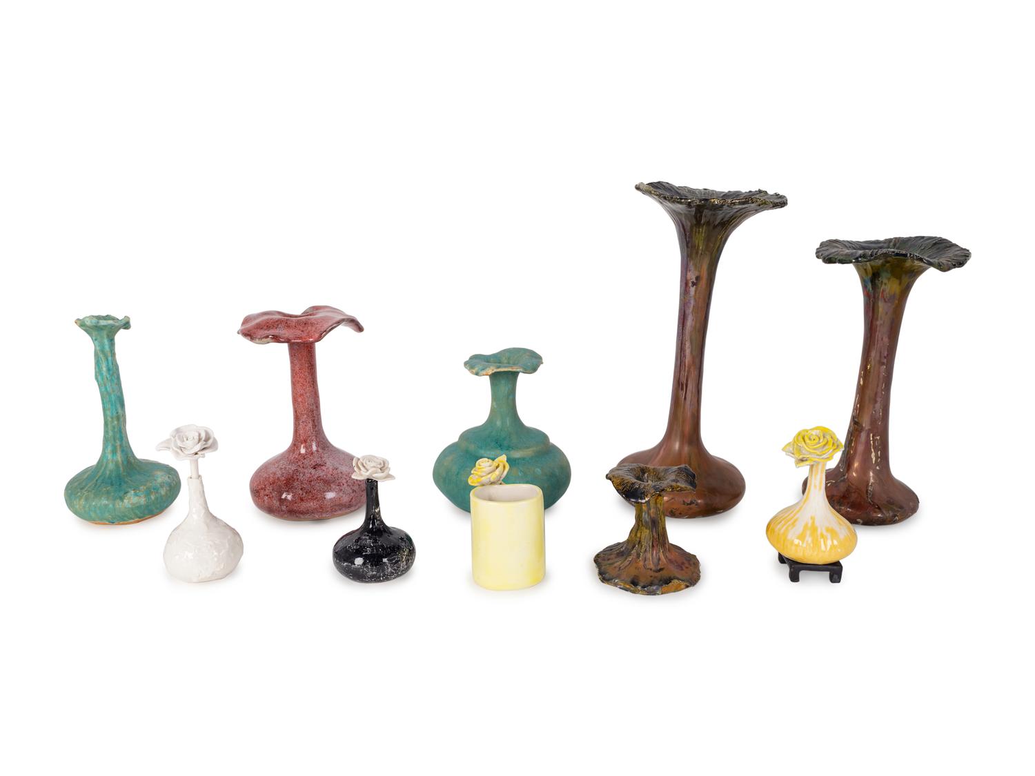 Ten Harriet Bernbaum Glazed Ceramic Vases — 20TH/21ST CENTURY