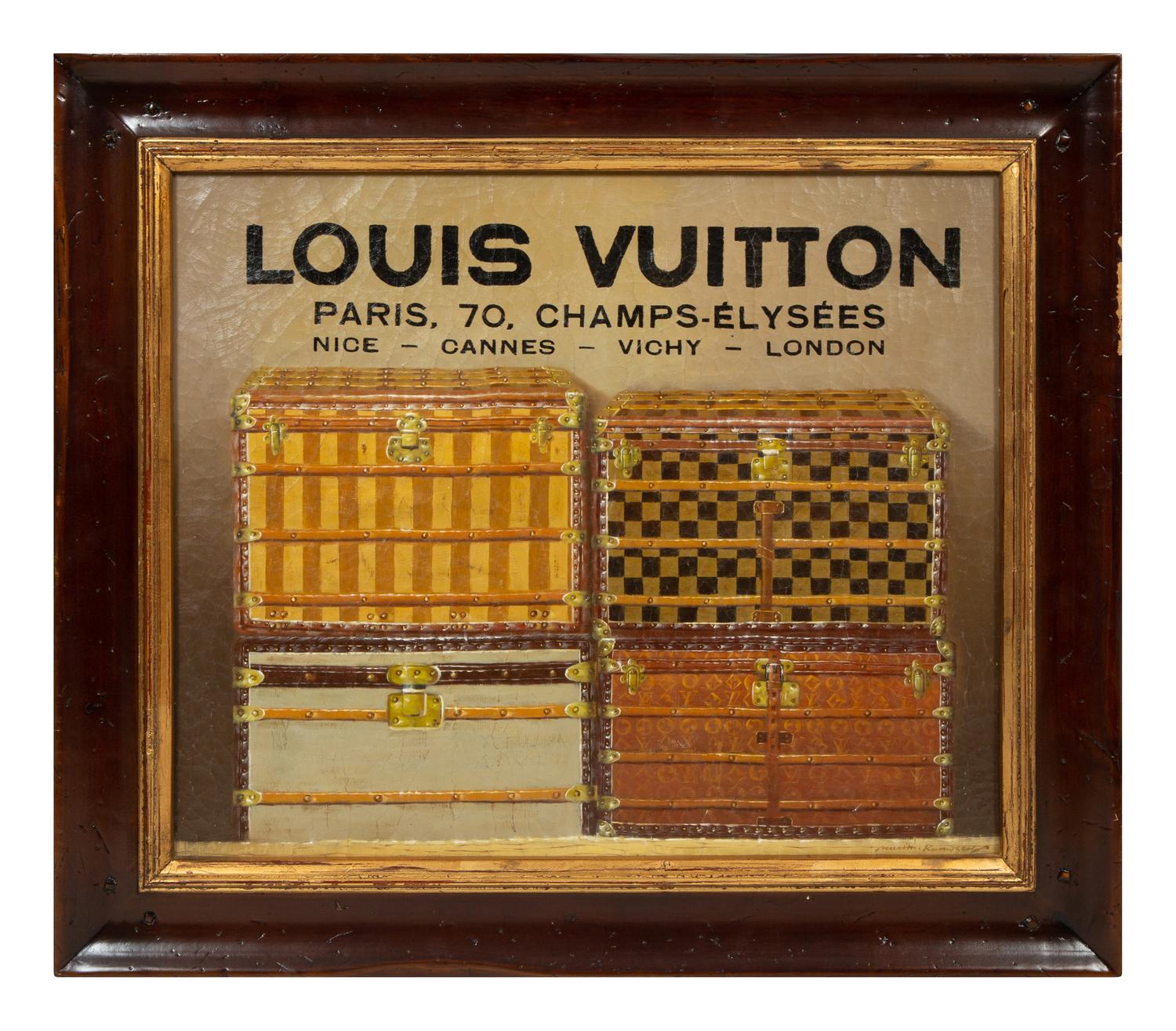 A Hand-Painted Canvas Louis Vuitton Advertising Panel