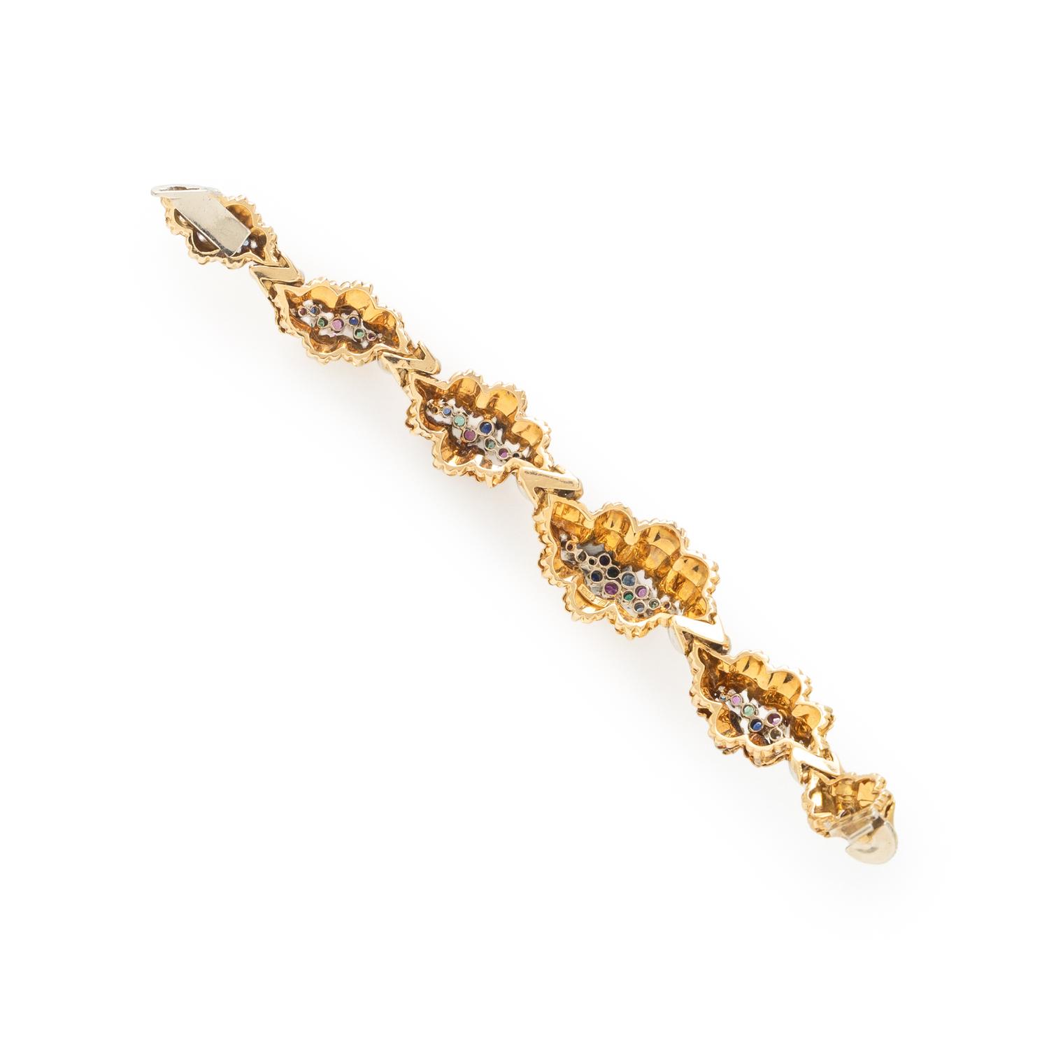 RUBY, EMERALD, SAPPHIRE AND DIAMOND BRACELET