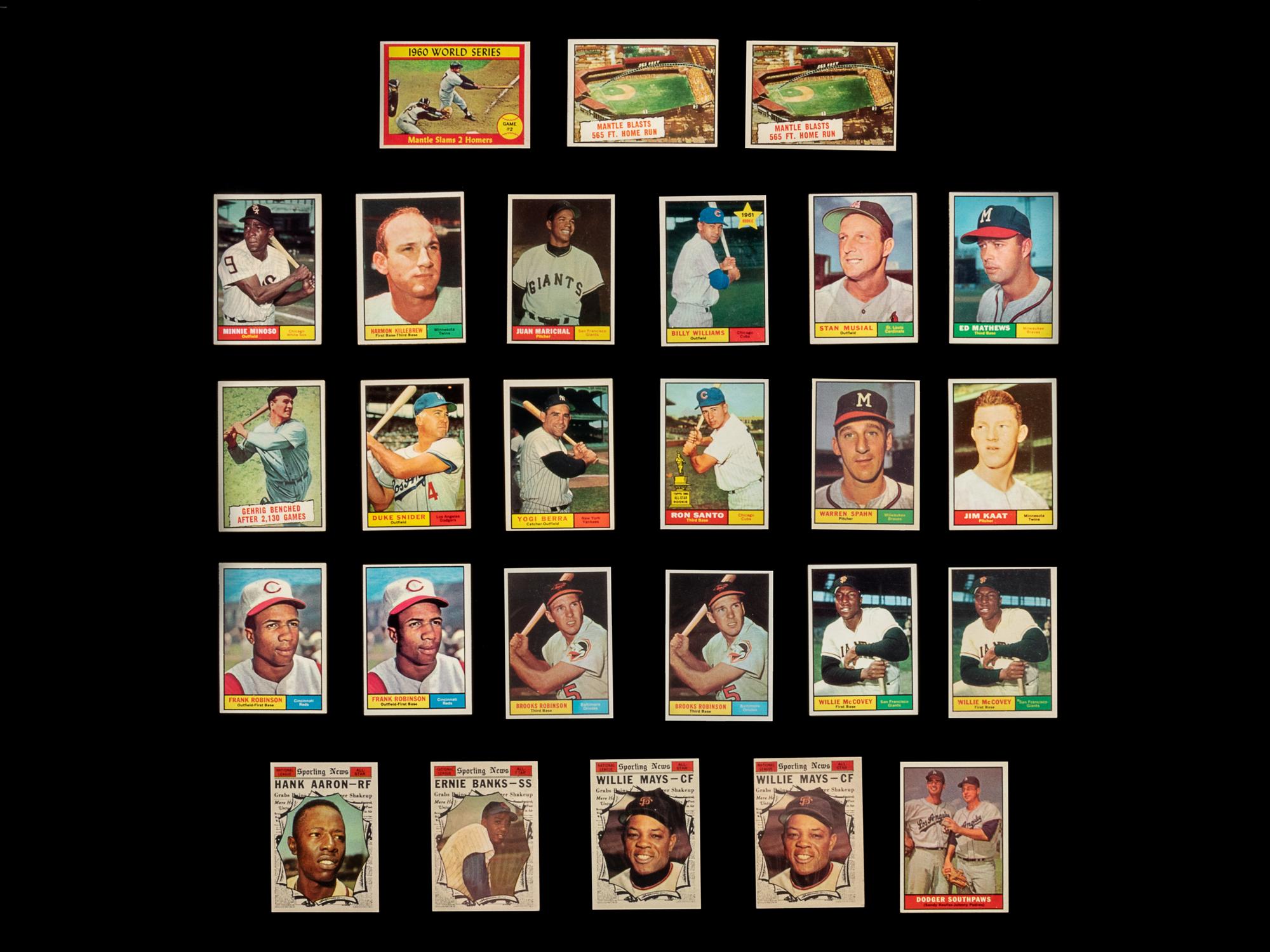 A Group of Over 400 Assorted 1961 Topps Baseball Cards Including Multiple Hall of Famers and Rookies
