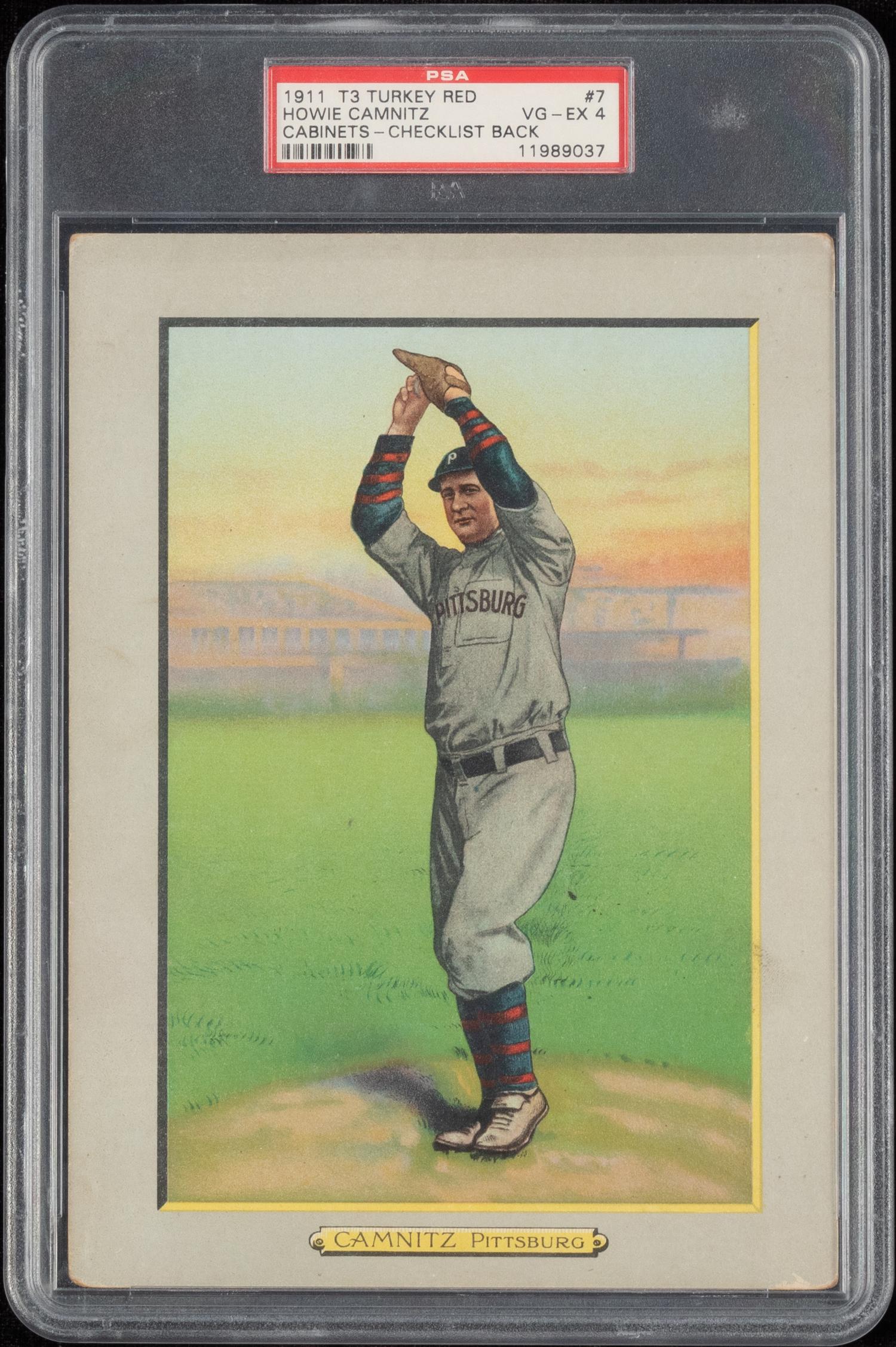 A 1911 T3 Turkey Red Cabinets Howie Camnitz Baseball Card (PSA 4 VG-EX) Checklist Back