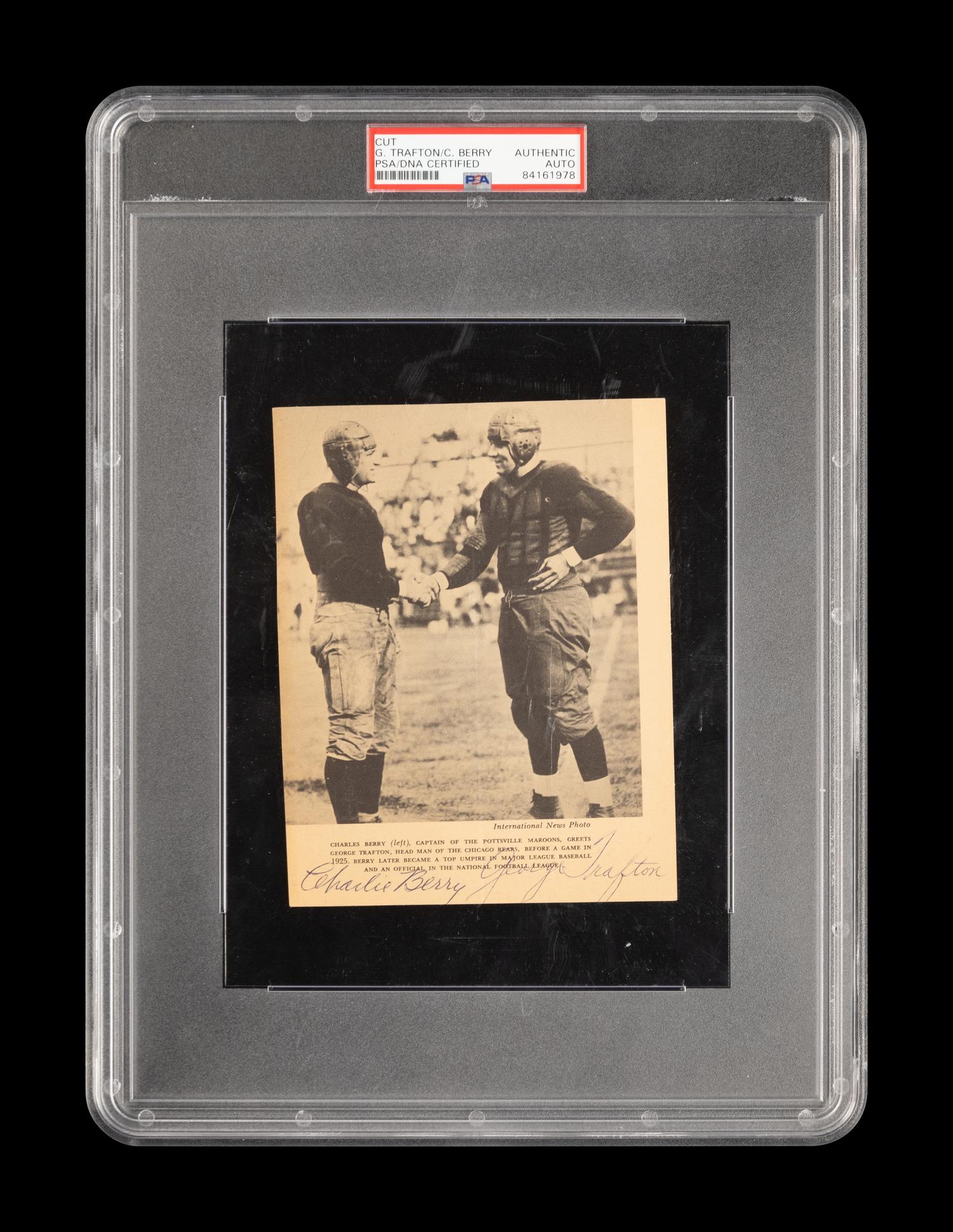 A George Trafton and Charlie Berry Dual Signed Autograph Photo (PSA Certified)