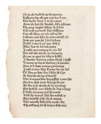 [LEAF BOOK]. -- [CAXTON, William (ca 1422-1491 or 1492)]. CHAUCER, Geoffrey (d. 1400). "Man of Law's Tale." Extracted from: The Canterbury Tales . Westminster: William Caxton, 1476.