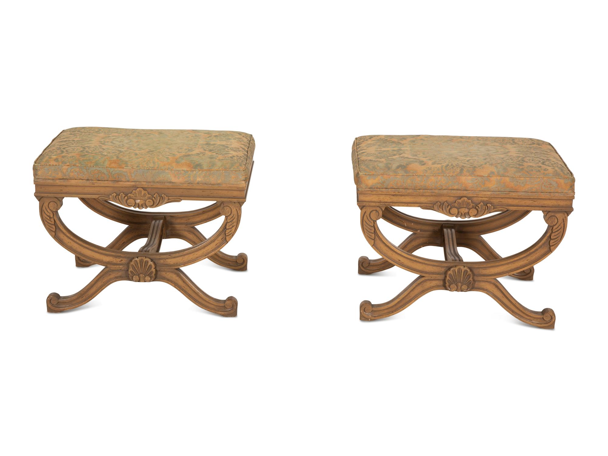A Pair Louis XVI Style Curule Stools