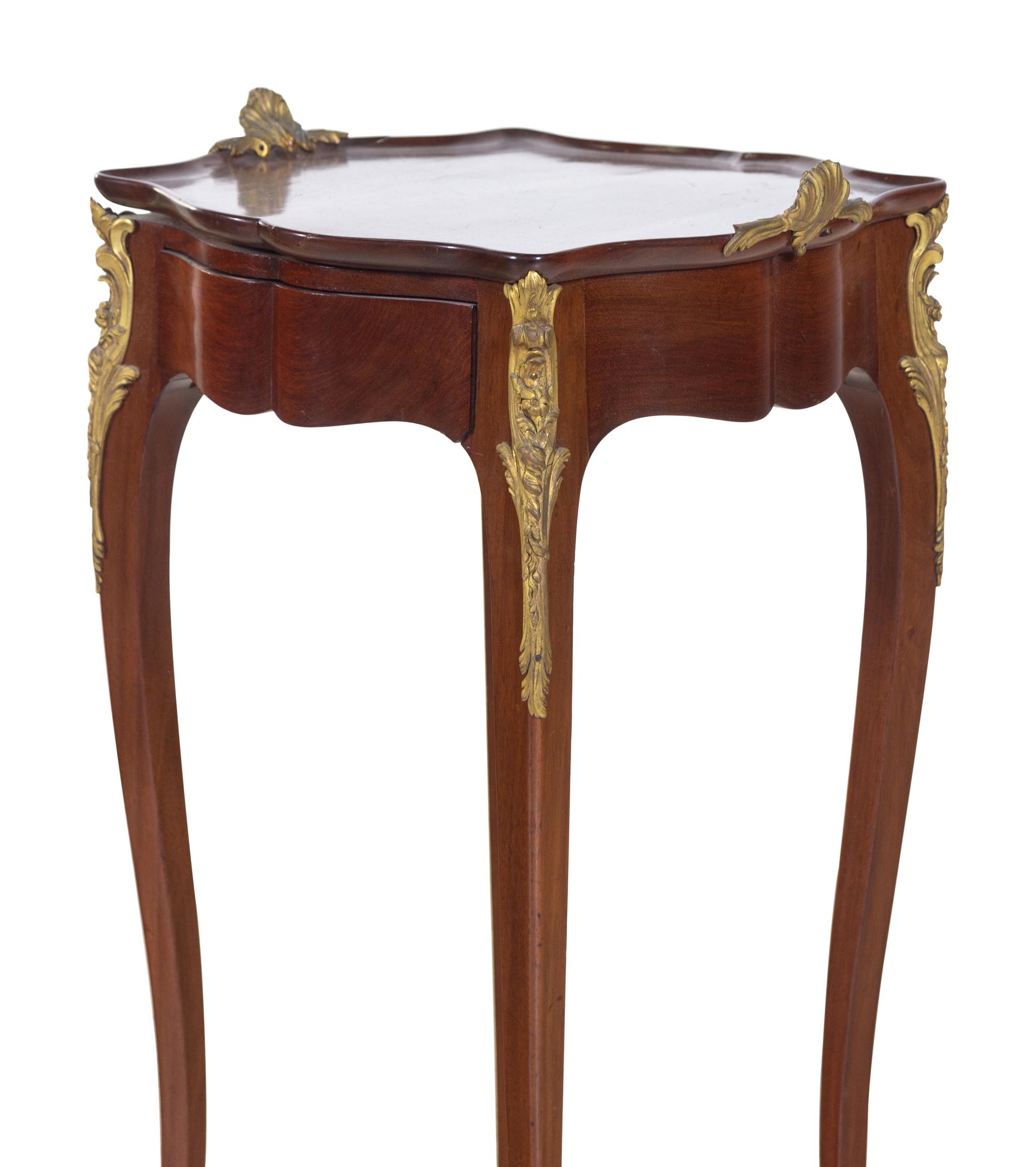 Two Gilt Metal Mounted End Tables