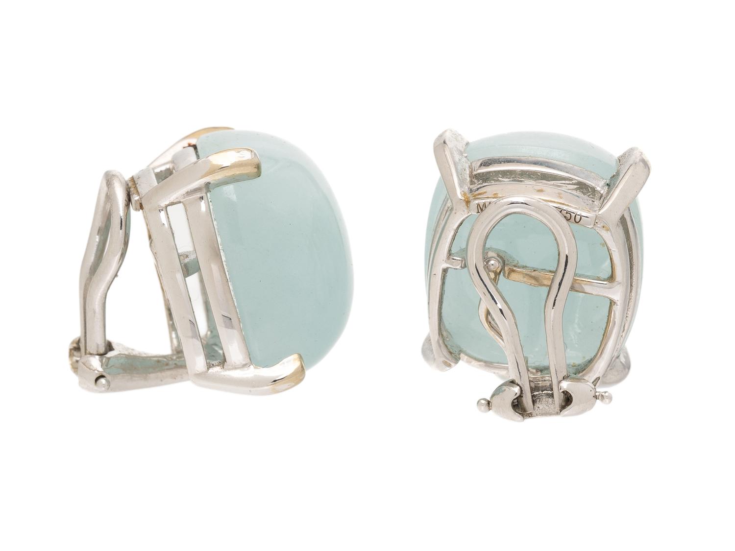 MISH NY, BLUE HARDSTONE AND WHITE GOLD EARRINGS