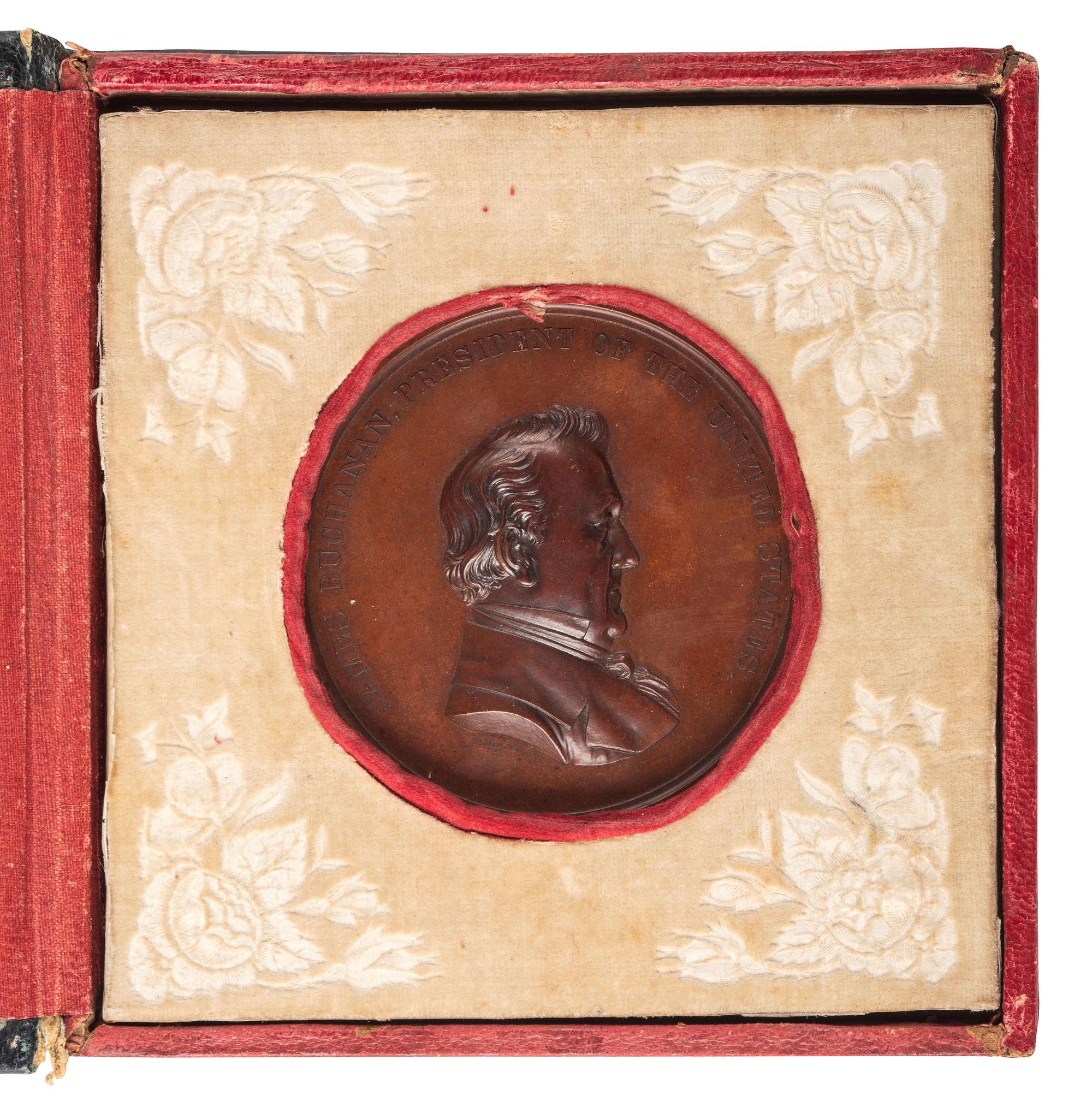 [BUCHANAN, James (1791-1868)]. Bronze Japanese Embassy medal in original presentation box. 1860.