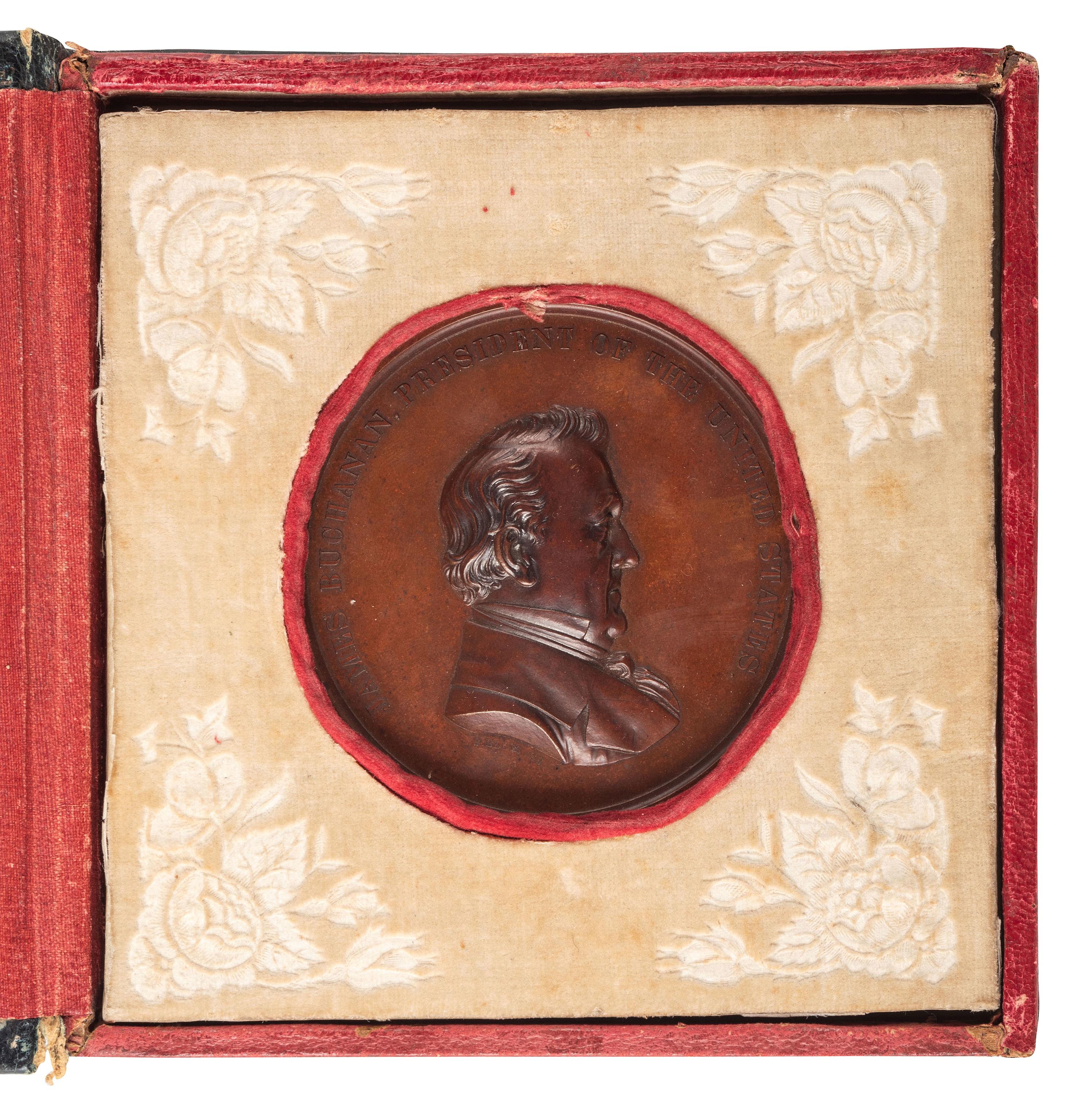 [BUCHANAN, James (1791-1868)]. Bronze Japanese Embassy medal in original presentation box. 1860.