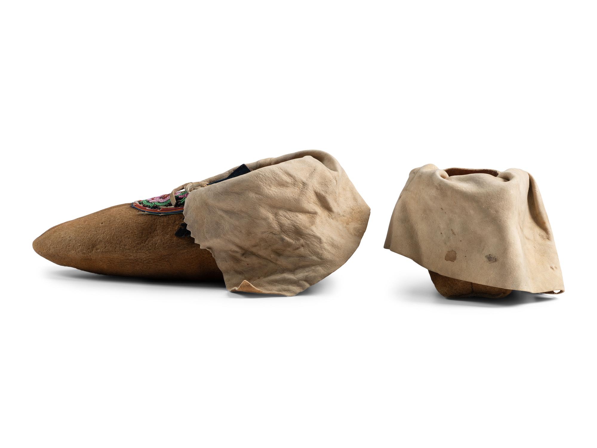 Cree Beaded Smoke Tanned Moccasins