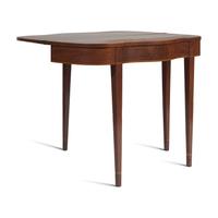 A Federal Inlaid Mahogany Serpentine Card Table