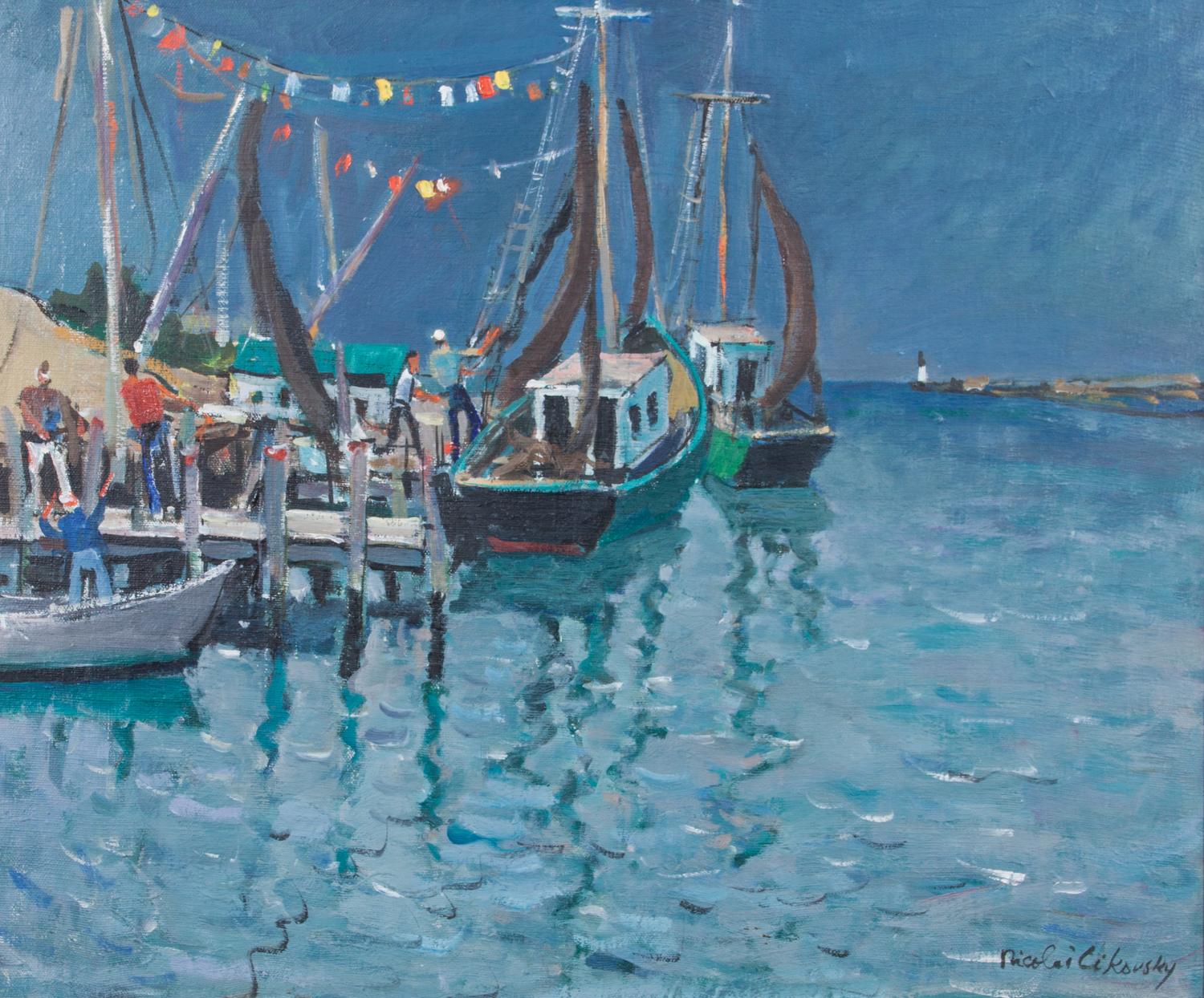 Nicolai Cikovsky, (Russian, 1894-1984), Boats