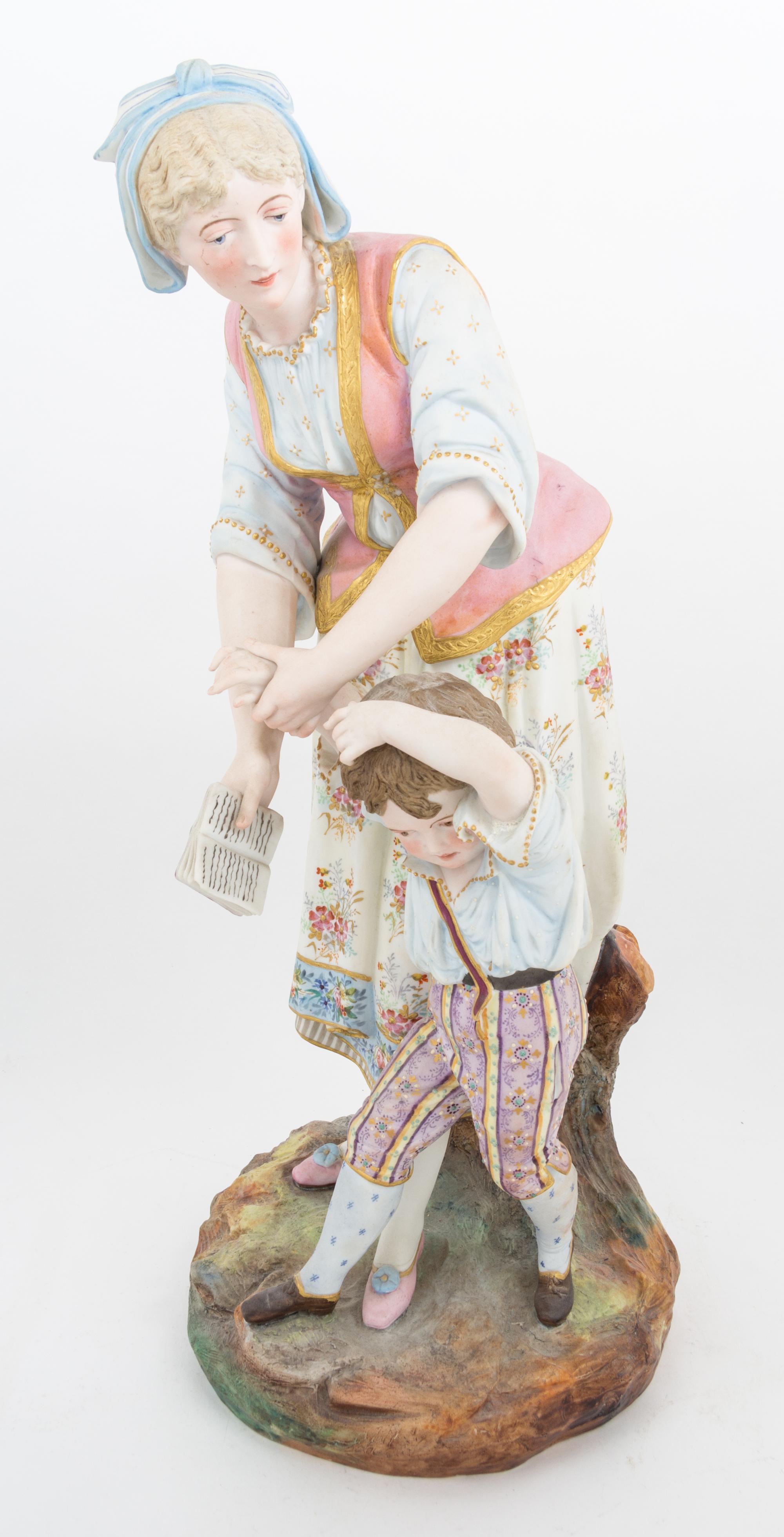 A Continental Bisque Figural Group Height 20 3/4 inches. — 19TH/20TH CENTURY