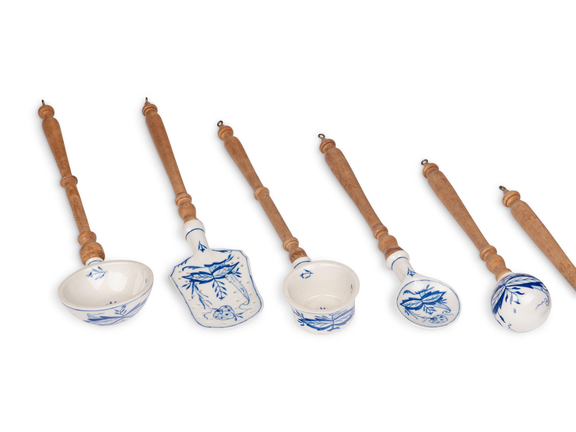 A Group of Nine Blue and White Porcelain and Ceramic Serving Articles