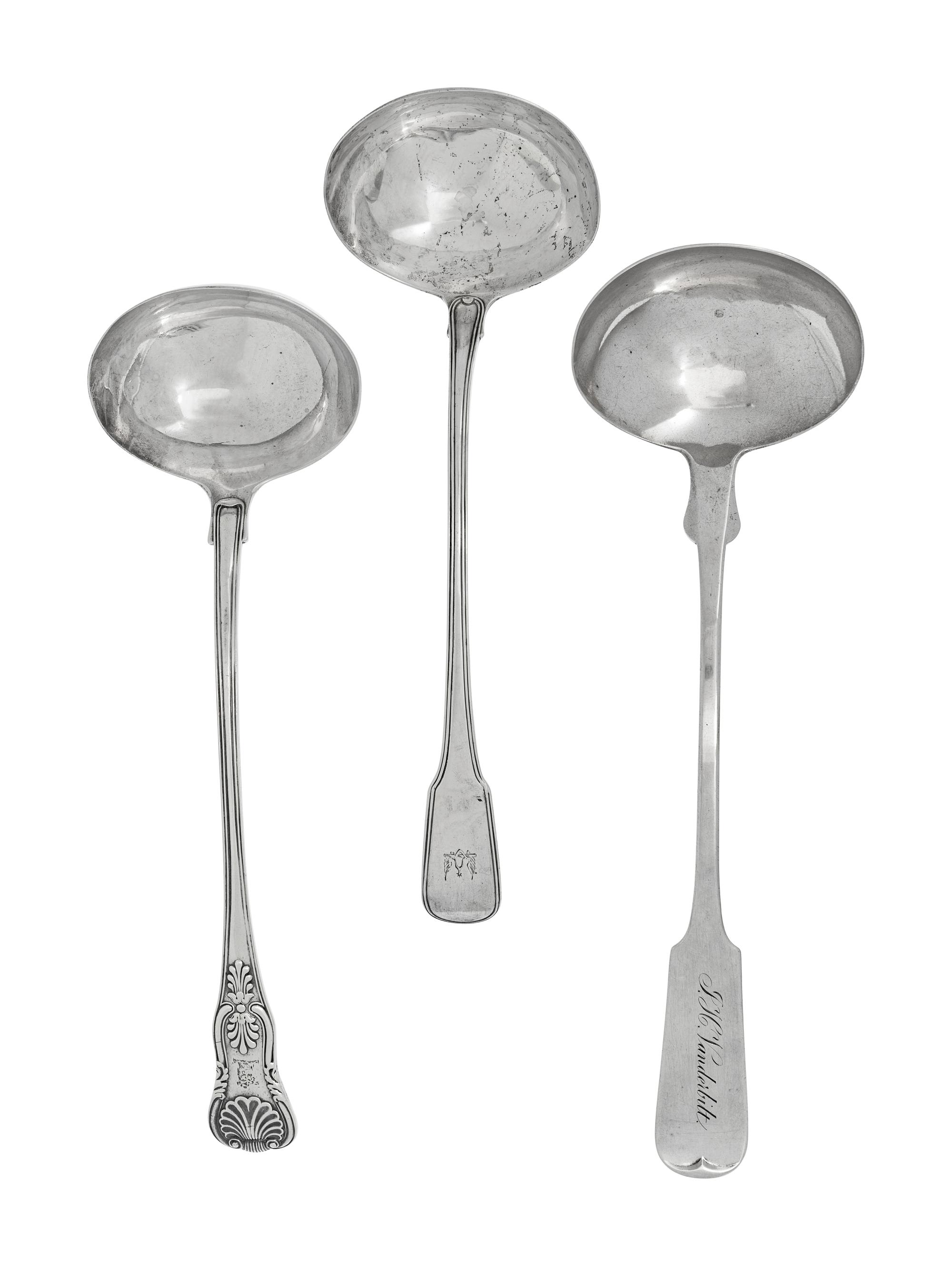 A Group of Six English Silver Ladles