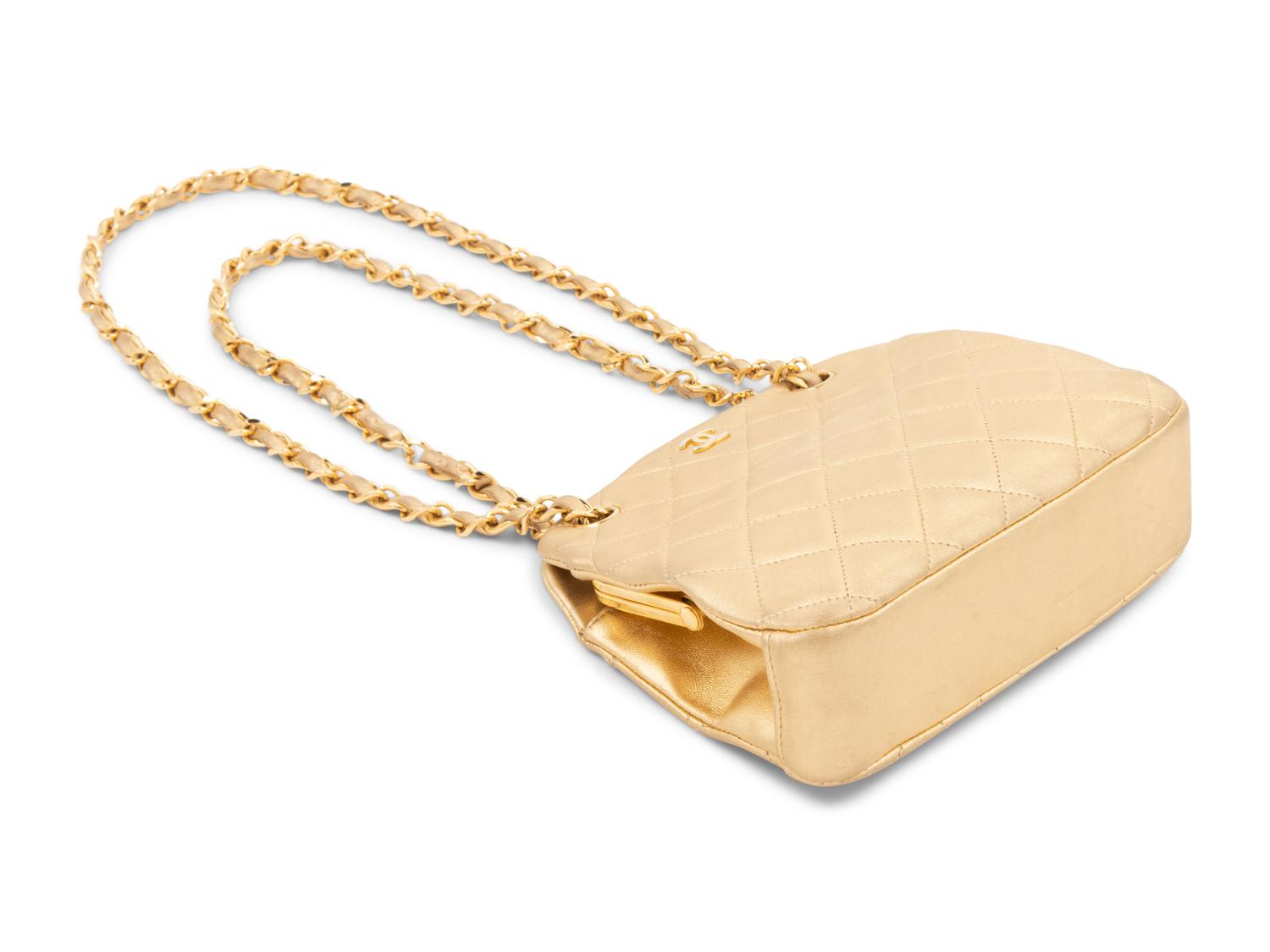 Chanel Quilted Metallic Leather Frame Bag, 1989-91
