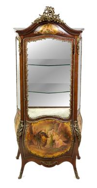 A Louis XV Style Gilt Bronze Mounted Vernis Martin Vitrine Height 74 1/2 inches. — LATE 19TH CENTURY