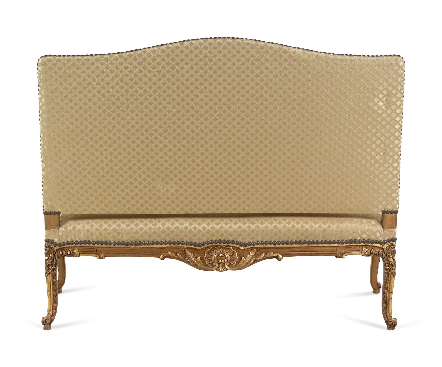 A Louis XV Style Giltwood Settee
