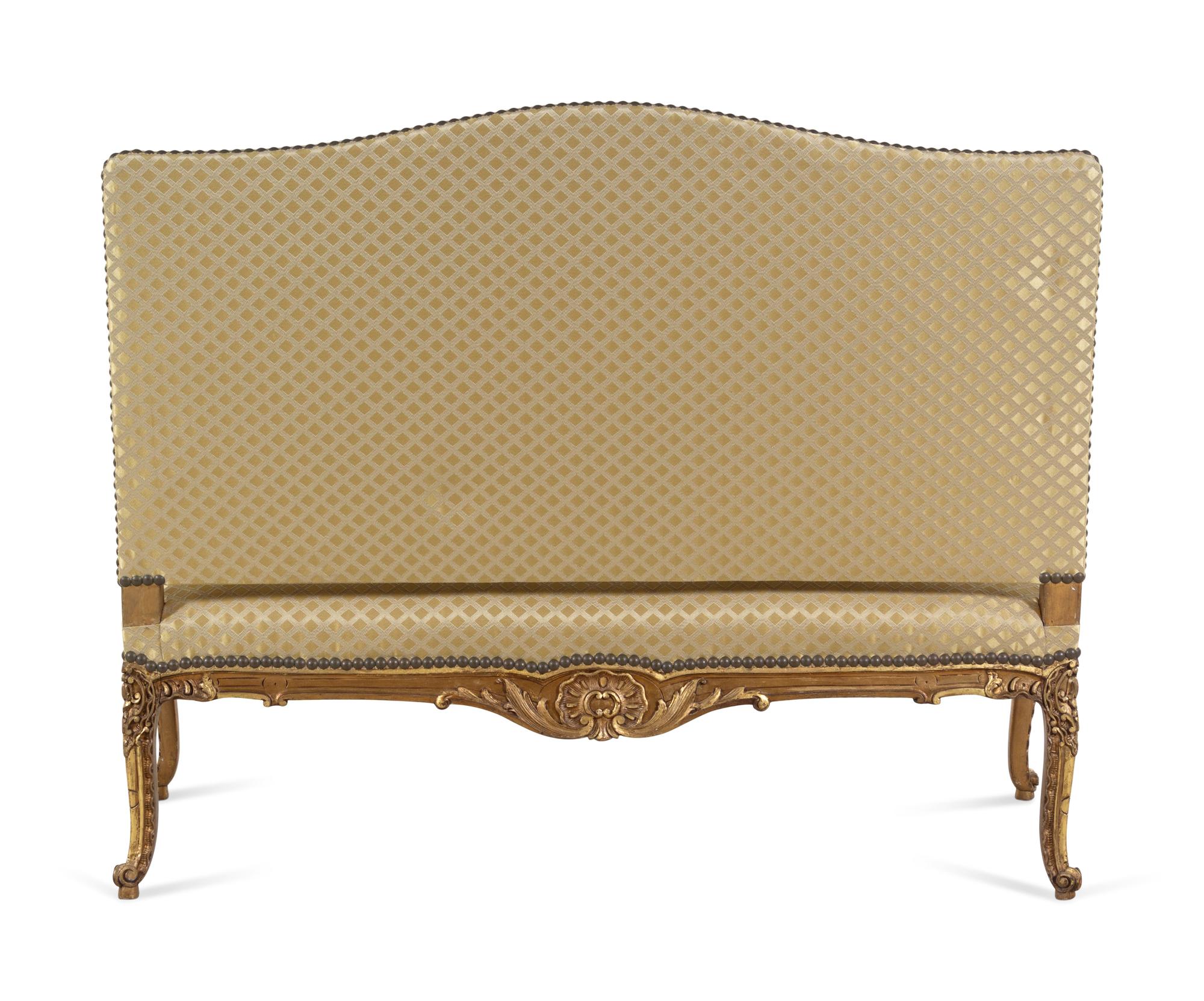 A Louis XV Style Giltwood Settee