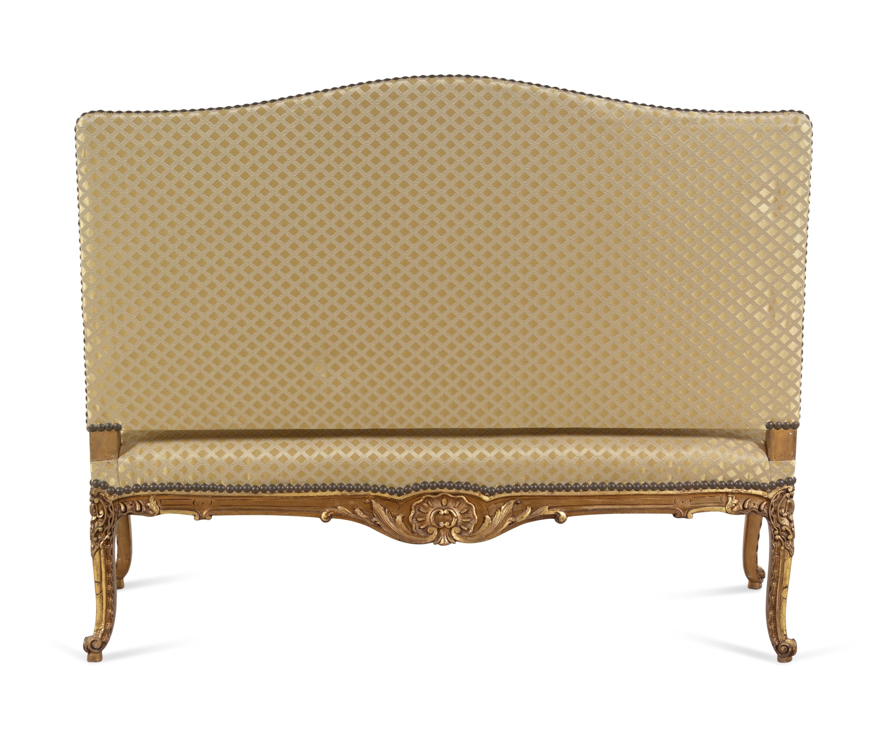A Louis XV Style Giltwood Settee