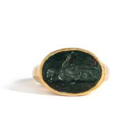 A Roman Gold and Bloodstone Finger Ring with the Goddess Diana