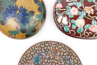 Four Chinese Enamel on Metal Covered Boxes