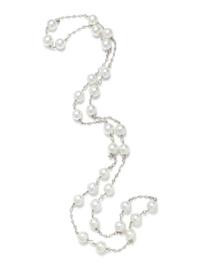 CULTURED SOUTH SEA PEARL AND DIAMOND LONGCHAIN NECKLACE