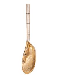 An American Silver Oyster-Form Serving Spoon