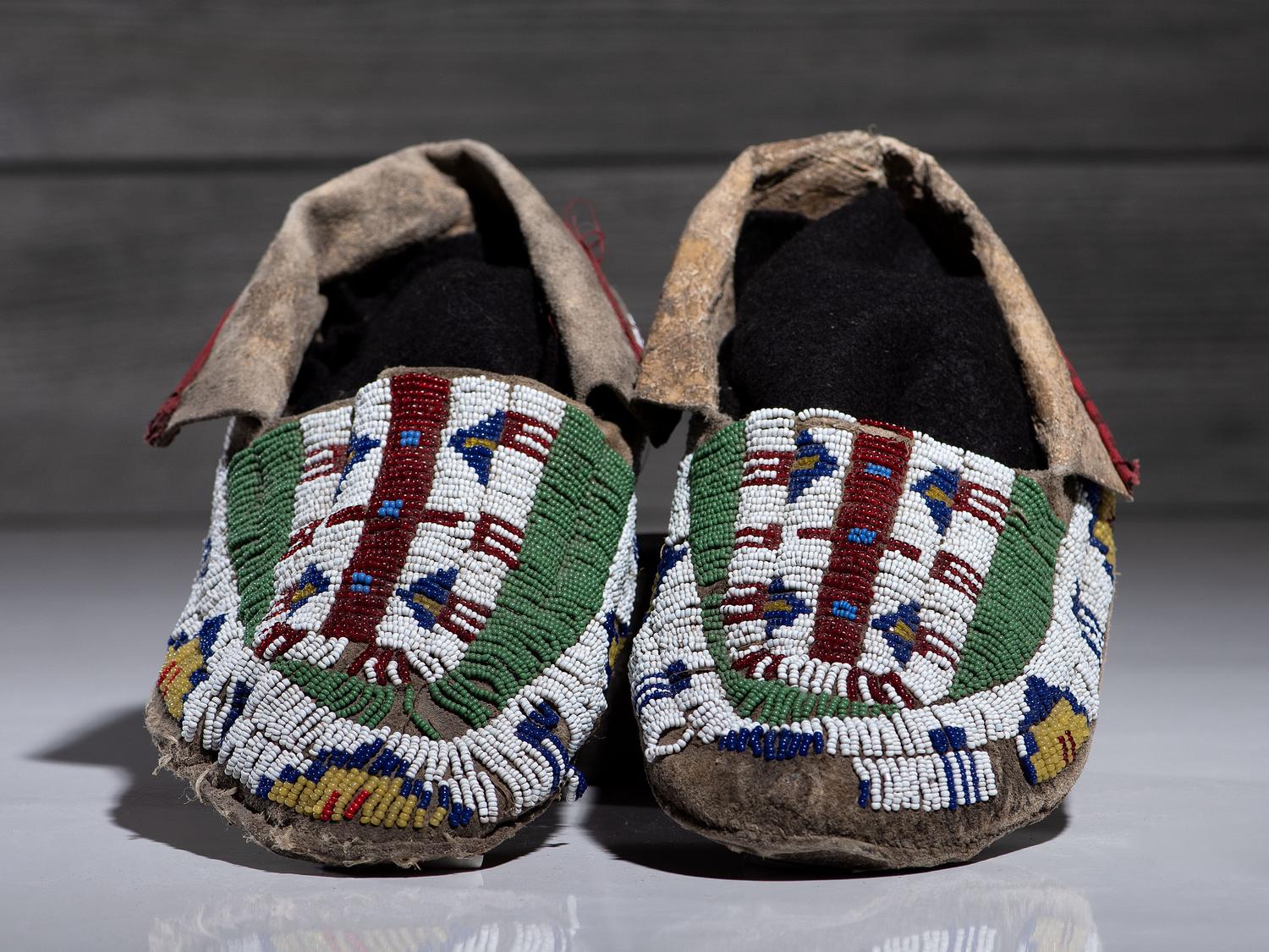 Sioux Beaded Hide Moccasins