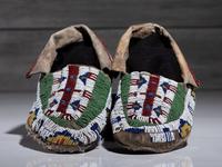 Sioux Beaded Hide Moccasins