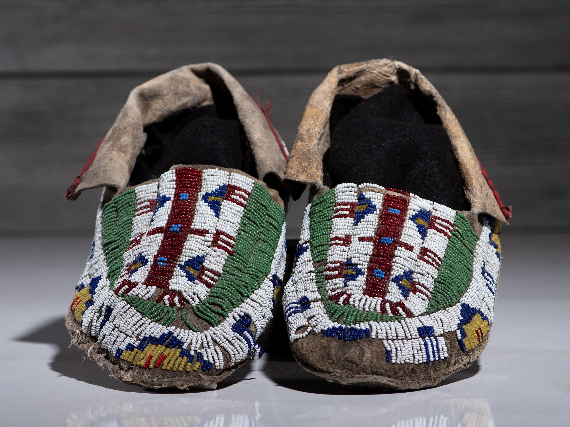 Sioux Beaded Hide Moccasins