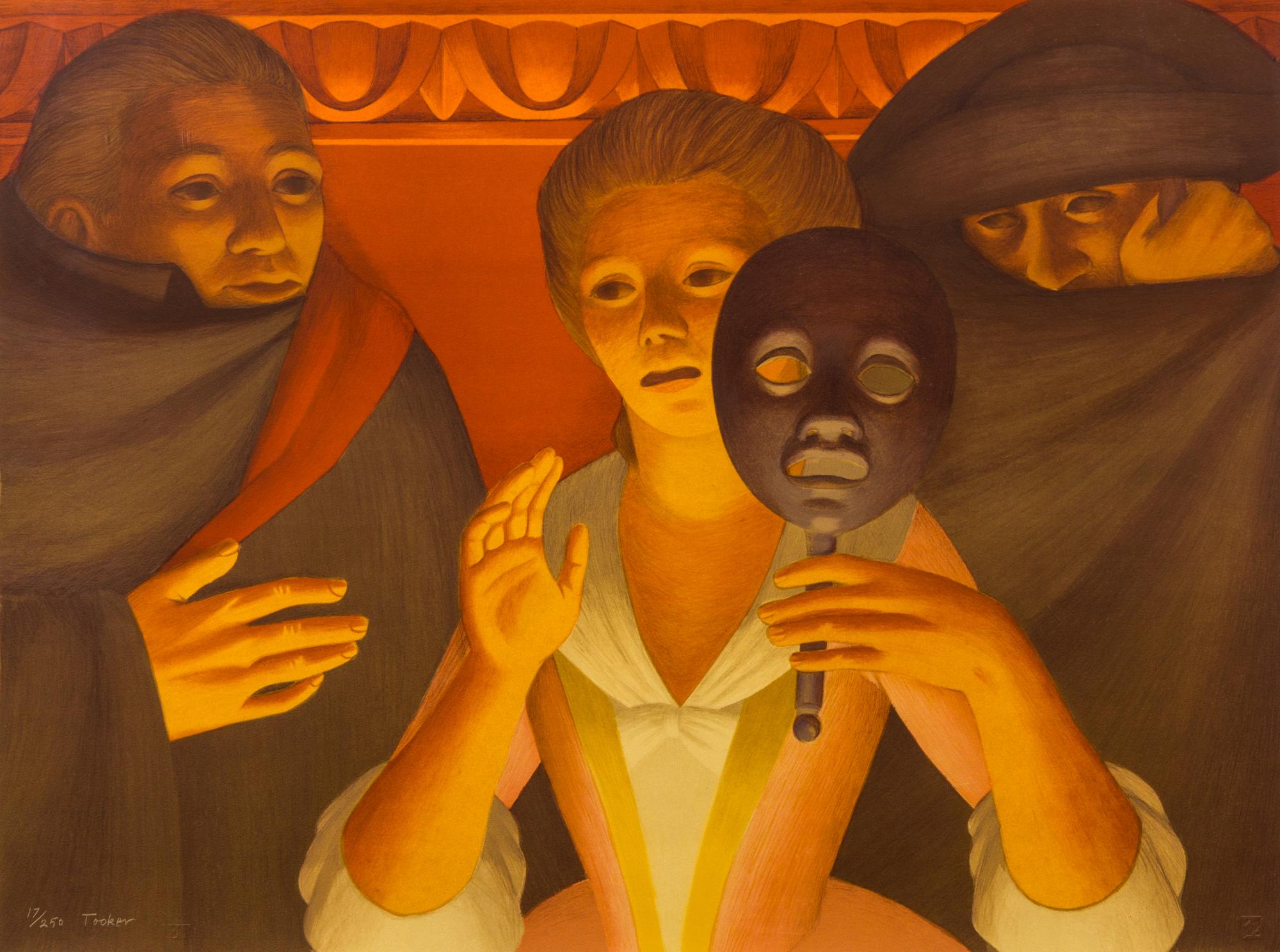 George Tooker, (American, 1920-2011), Un Ballo in Maschera, 1984