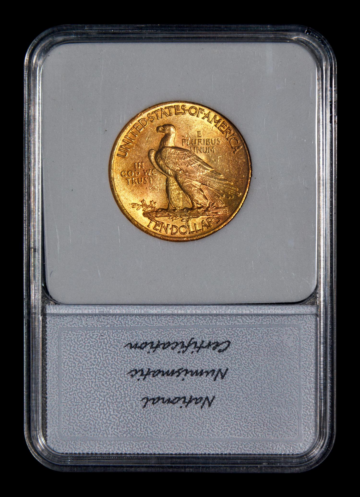 A 1915 Indian Head $10 Gold Coin