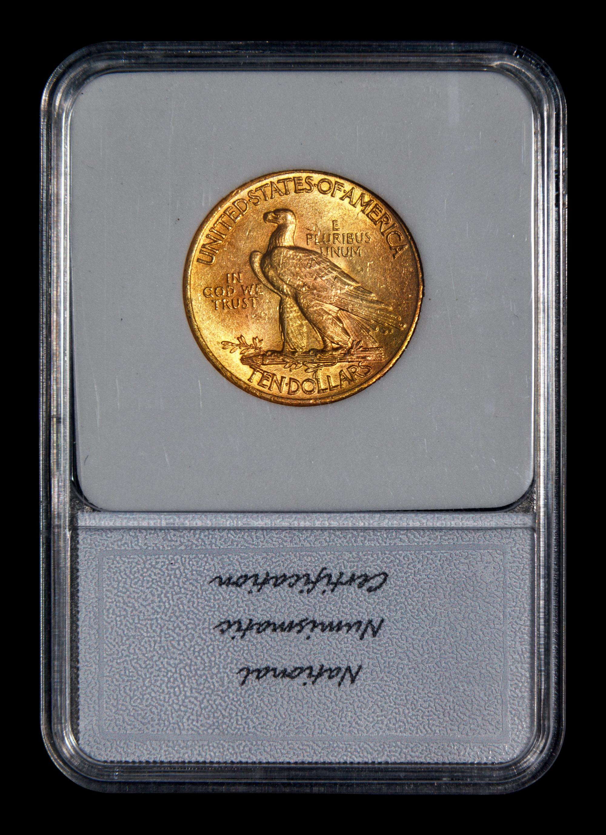 A 1915 Indian Head $10 Gold Coin