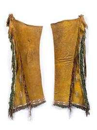 Cheyenne Beaded Hide Leggings, with Lizards