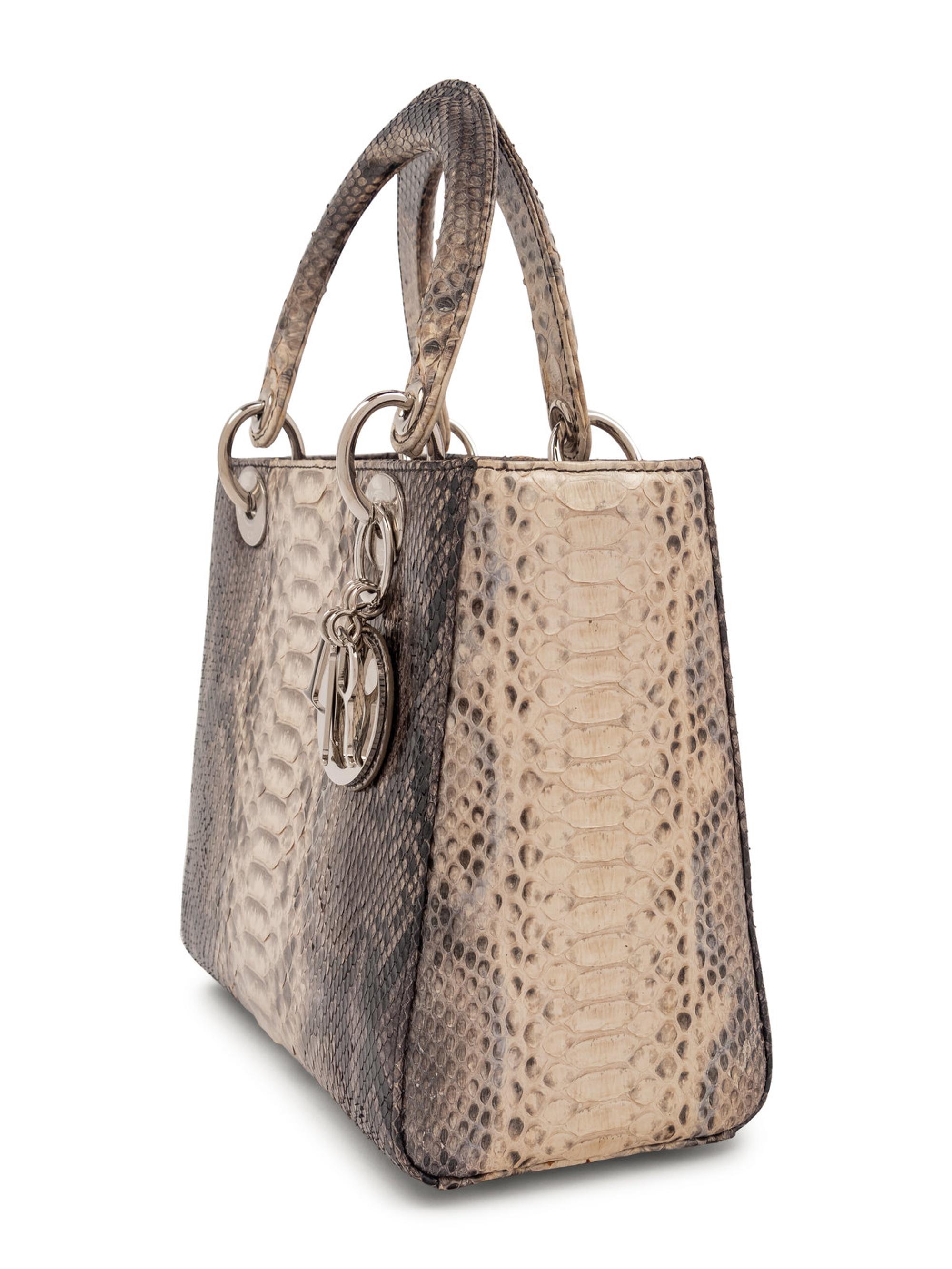 Christian Dior Gray Python Small Lady Dior Bag, 2009