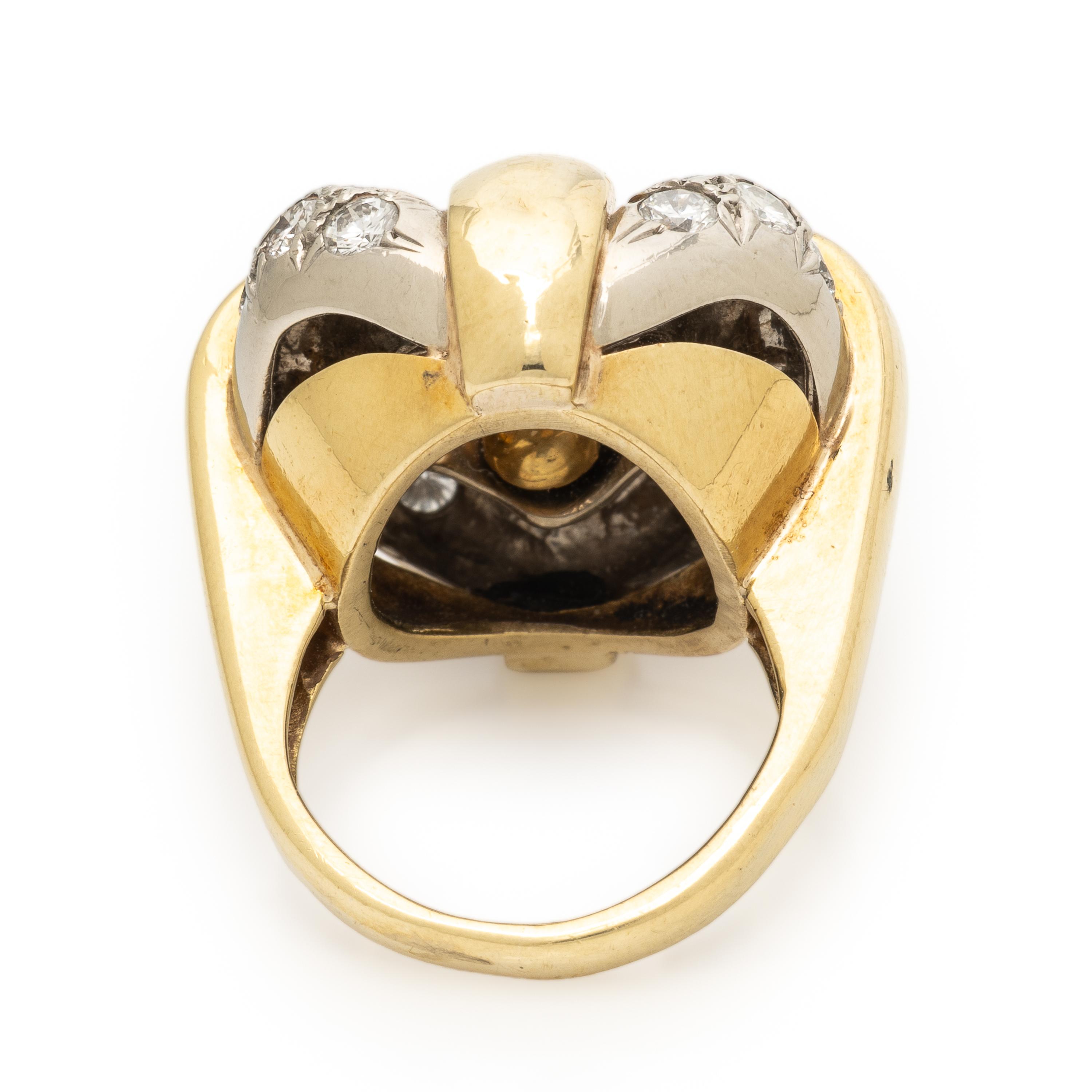 Diamond and Yellow Gold Ring