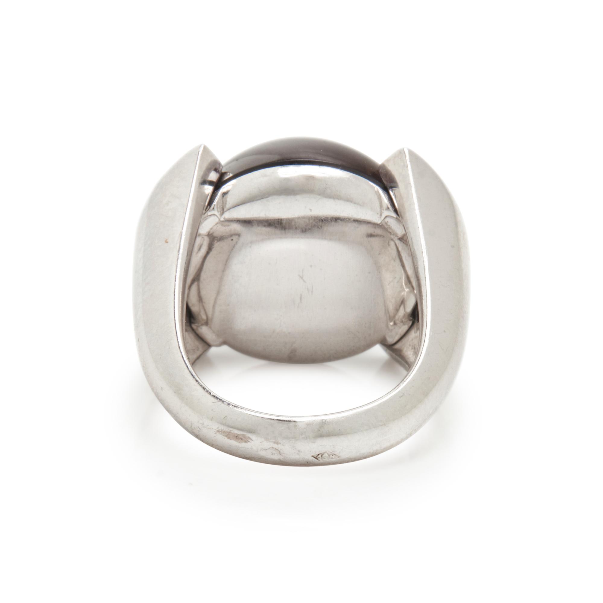 CARTIER, WHITE GOLD, DIAMOND AND SMOKY QUARTZ RING