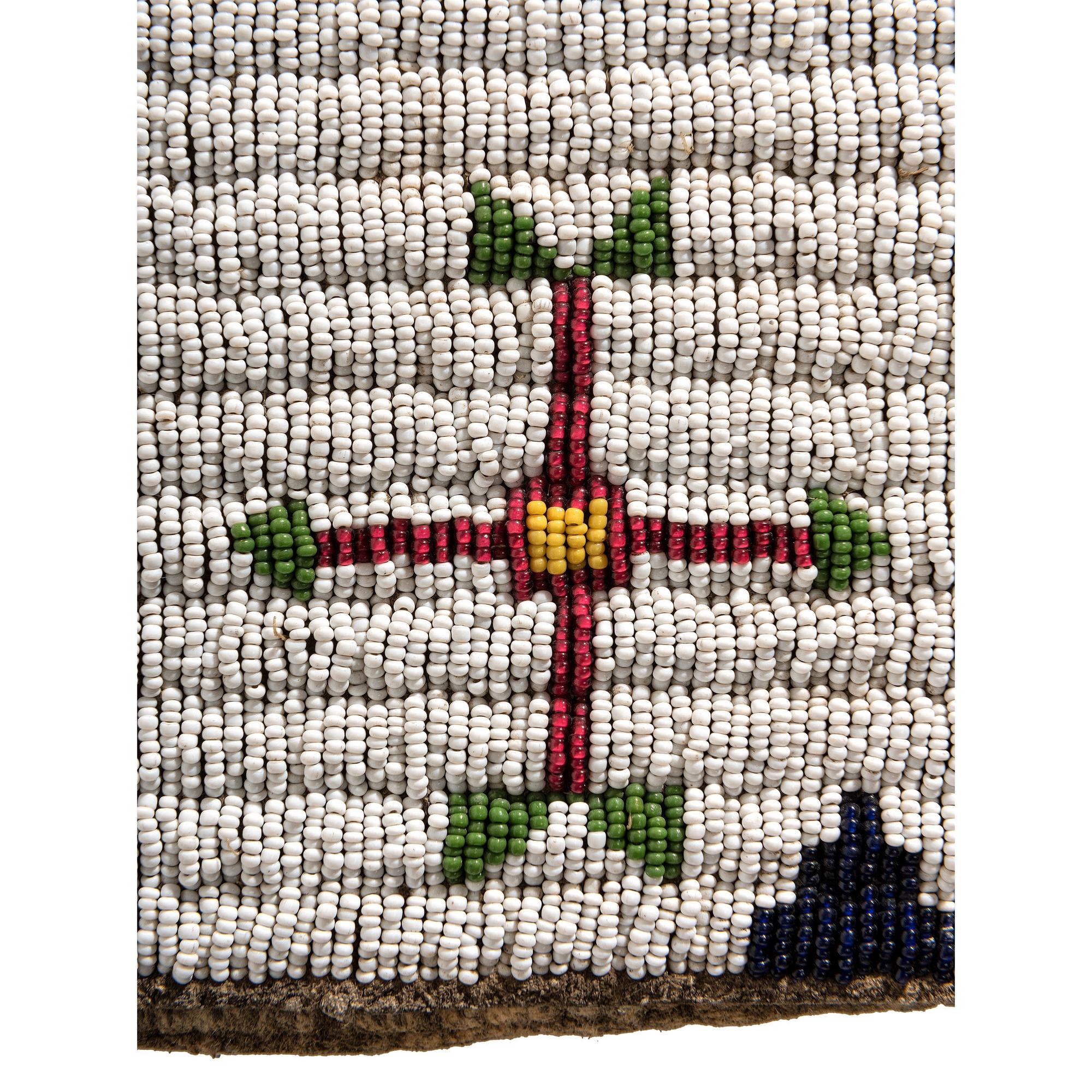 Sioux Child's Beaded Buffalo Hide Pictorial Vest