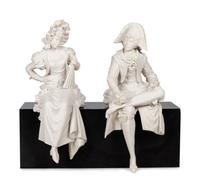 A Pair of Composition or Resin "Column Sitter" Figures